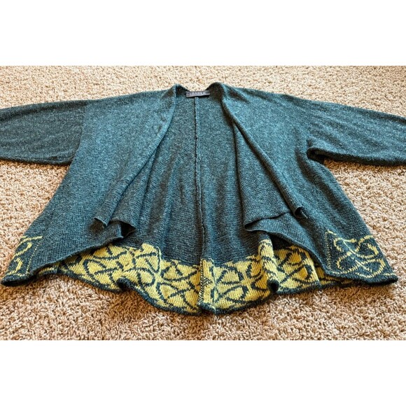 Bill Baber Pine Brora Jacket Open Cardigan Womens One Size Green Celtic Scotland - Picture 5 of 14
